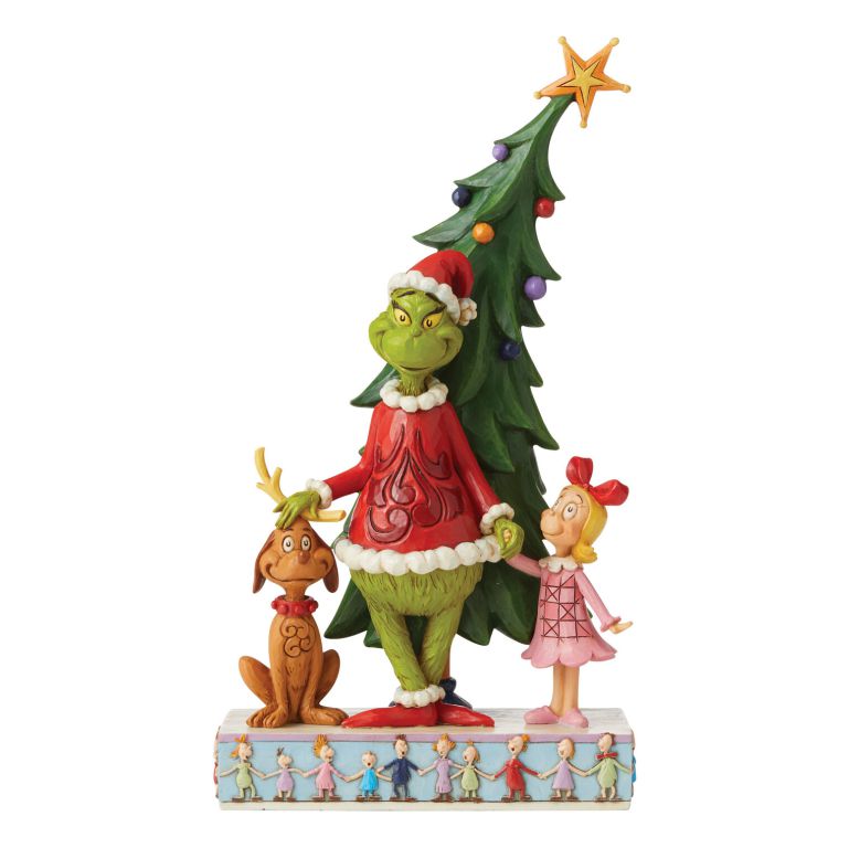 Grinch by Jim Shore - Grinch, Max and Cindy by Tree